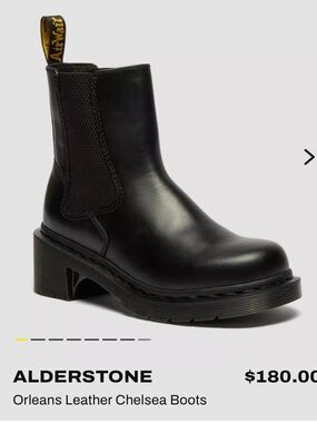 Dr. Martens Alderstone Orleans Leather Black Leather Chelsea Ankle Boots